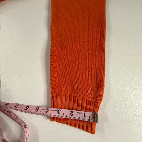 Lauren Ralph Lauren 1/4-zip Sweater Orange Cotton Ribbed 90’s Women’s Size Large - Picture 9 of 13